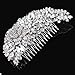 WINOMO Hair Comb Clip Crystal Rhinestones Decor Flower Silver