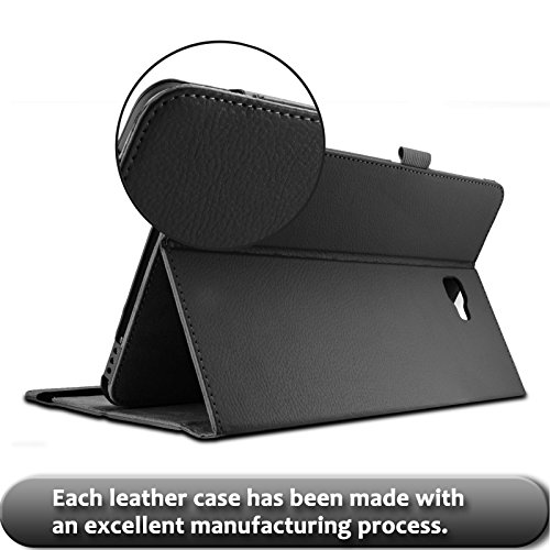 Samsung Galaxy Tab A 10.1 Hülle Case, Infiland Slim Fit Folio PU-lederne dünne Kunstleder Schutzhülle Cover Tasche für Samsung Galaxy Tab A 10.1 Zoll Wi-Fi/ LTE (2016) SM-T580N/SM-T585N Tablet-PC(mit Auto Schlaf / Wach Funktion)(Schwarz) - 6