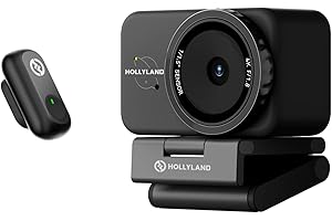 Hollyland Lyra Webcam UHD 4K Webcam for PC/Mac, 1/1.5" Sensor, Auto Framing, PDAF, HDR, Control for Live Streaming, Video Calls, Gaming, Works with Zoom, Teams, Twitch & More(with Mic)