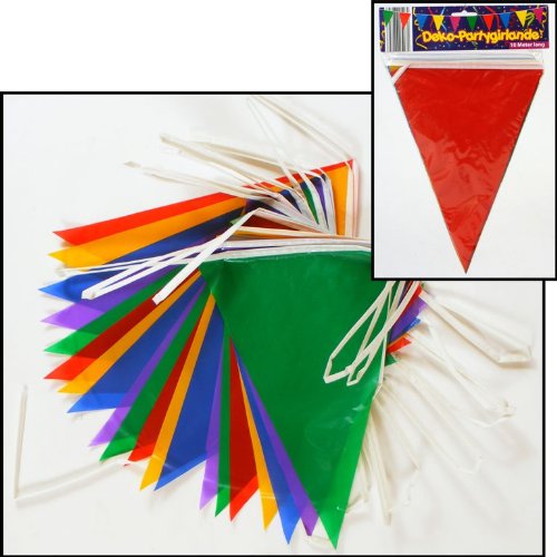 Fahnen Girlande Plastik 10m mit 20 Fähnchen