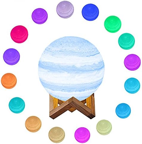 3D Printing Jupiter Lamps, Remote Control And Touch Switch 16 Color Specifications Jupiter Lamp Dimmable Night Light. (15cm)