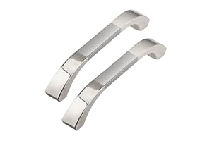 GUWINA 6pcs Silver Kitchen Cupboard Handles 96mm, Modern Light Grey Wardrobe Door Handle, Zinc Alloy Bathroom Cabinet Handles, Drawer Pull for Cabinet Furniture Sideboard with Screws