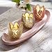 Produktbild Teelichtgläser Blüten - 3 Teelichthalter mit Tablett - 4-teiliges Set - Rosa Gold Taupe
