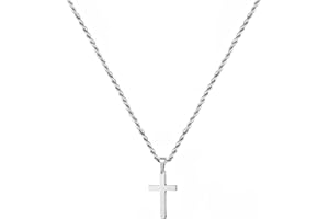 ShiWuYou Collier Homme, Chaine Pendentif Croix Acier Inoxydable Bijoux, Collier avec Pendentif Croix Chaîne pour Hommes et Femmes