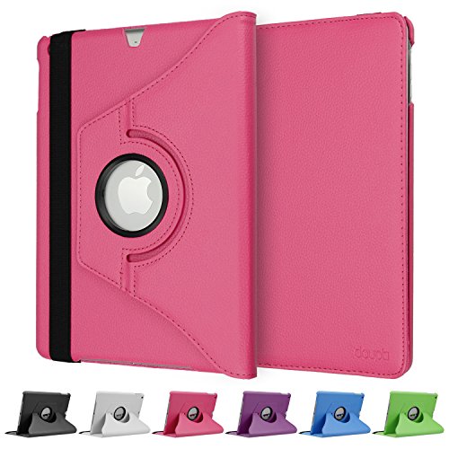 doupi 360° Deluxe Schutzhülle für iPad Air ( 1. Gen. ) Smart Case Sleep / Wake Funktion 360 Grad drehbar Etui Kunstleder Schutz Hülle Ständer Displayschutz Cover Tasche, pink - 2