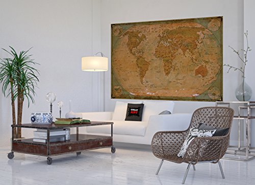 Fototapete Historische Weltkarte Wand-dekoration – Wandbild Retro Poster-Motiv by GREAT ART (210 x 140 cm) - 7