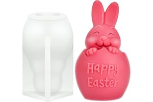 BRAWDRESS Silikonformen Gießformen Ostern, Silikonform Hase, 3D Kerzenform Silikon Kaninchen Kerzengießform, Candle Mold Silicone Epoxidharz Formen Giessformen Für DIY Gips, Seife, Kerzen, Schokoladenkuchen