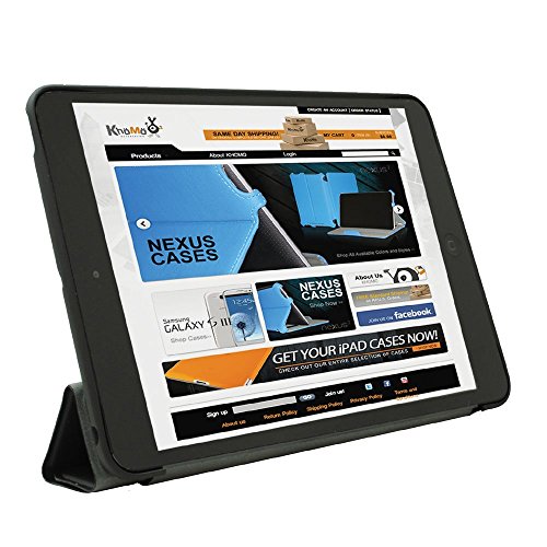 Khomo iPad Mini 1, 2, 3 Hülle Case Schwarze Schwarzes Gehäuse mit doppelten Schutz ultra dünn und leicht, Smart Cover – Dual Black - 3