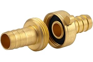 Gardena mosiężne złącze śrubowe do węża, 3-częściowe: złącze śrubowe do przedłużenia węża, 26,5 mm, gwint (G 3/4"), do węży 13 mm (1/2") (7151-20)