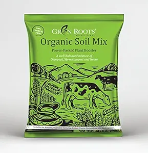 Green Roots Organic Potting Soil Mix with Cocopeat, Vermicompost, Neem Granule, Plant Manure/Khad, 1 KG