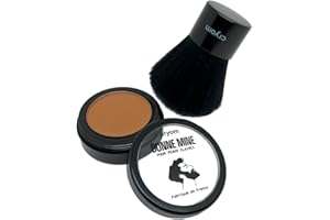 CRYOM - Routine BONNE MINE : poudre compacte + applicateur Kabuki, 4 teintes disponibles. Cosmétique et maquillage pour hommes. N°1 : Claires