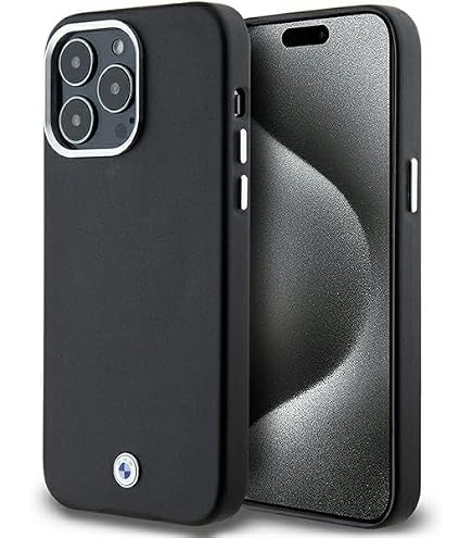 CG MOBILE BMW - Custodia per iPhone 13 Pro Max, in vera pelle, con stampa a caldo, con porte accessibili, assorbimento degli urti e logo firmato