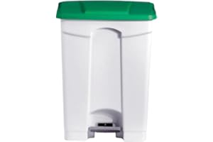 L2G - Poubelle Plastique 90 Litres - En Polypropylène - Conception aux Normes HACCP - Commande par Pédale - Deux Roulettes Arrière - Vert