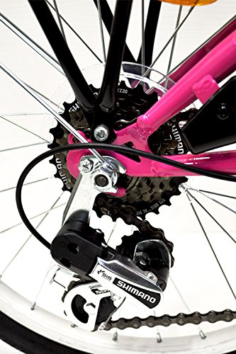 20 Zoll Kinderfahrrad 6-Gang Shimano und Alufelgen Rosa-Weiss TMU - 5