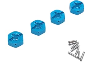 SM SunniMix 4X RC Voiture Roue Hex Hub Drive convertir Adaptateur Mise à Niveau pièces Accessoires pour Wltoys 1/14 14400 RC Voiture Accessoire - Bleu