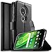 Produktbild KuGi Moto G6 Play Hülle, Moto G6 Play Wallet Case, Brieftasche Case Hülle PU Kunstleder Flip Case mit Standfunktion Kartenfächer und Bargeld für Moto G6 Play Smartphone.Schwarz
