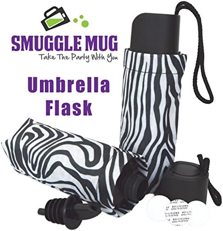 Umbrella Flask 266 ml by Smuggle Mug Hidden Flask Color Choices (Zebra Print)