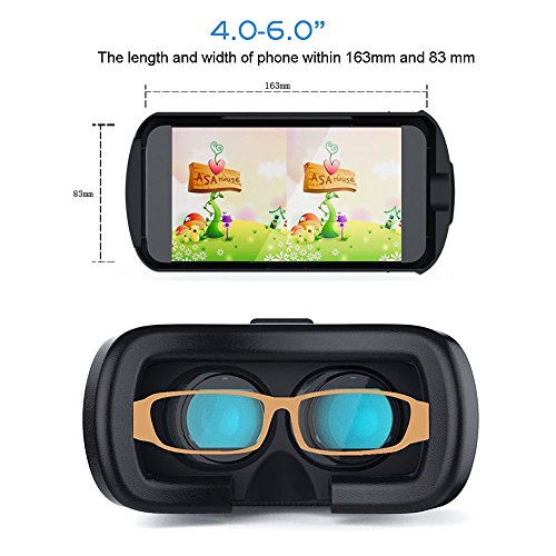 JINYJIA 3D VR Box Sicurezza Mobile di RealtÃ  Virtuale Film Occhiali 3D Auricolare Visualizzatore per 4.0