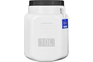 FIXKRAFT Weithalsfass Futtertonne Hund Gärfass Lebensmittelbehälter mit Deckel Kanister Lebensmittelecht Futter Tonne Pferd Mostfass (Weiß, 10 Liter)