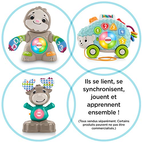 Fisher-Price Linkimals Matthieu le Paresseux, jouet bébé interactif d'apprentissage, sons et lumières, version française, 9 mois et plus, GHY89 – Image 6