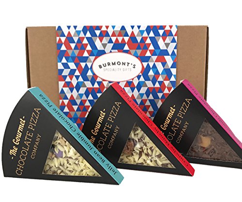 Scatola Regalo Selezione Fette Di Pizza Al Cioccolato Gourmet - 3 Fette Confezionate Singolarmente - Cesta In Esclusiva Per Burmont's