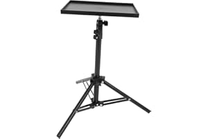 DEARMAMY 114cm Projector Stand Laptop Tripod Stand Adjustable Laptop Floor Stand Projector Tripod with Tray Adjustable Height DJ Racks Stand for Office Home Stage Racks Holder Mount