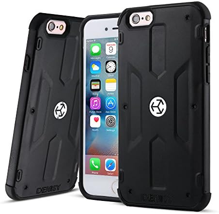 Iphone 6 cases DENISY iphone 6s case 4.7(inch) Heavy Duty Hybrid Shock Proof Fully Protective iPhone Cases cover (Black)