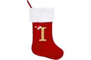 GOXAEEE Weihnachtsstrumpf Personalisiert Nikolausstrumpf 45 cm Großer Christmas Stockings Weihnachtsbaum Kamin hängende Ornamente Geschenkhalter Weihnachtsdekorationen für Weihnachtsbaum und Heim (I)