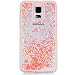 Produktbild Galaxy S5 Hülle,Galaxy S5 NEO Hülle,Galaxy S5 Case [Scratch-Resistant],ISAKEN Galaxy S5 Ultra Slim Perfect Fit Kreativ Design Liquid Fließen Flüssig Schwimmend Love Herz der Liebe Bling Luxus Shiny Glanz Sparkle Kristall Glitzer Hard Shell Crystal Clear Transparent Protective back Hülle Hüllen Beschützer Haut Case Tasche Schutz Etui Schutzhüllen Hülle Case for Samsung Galaxy S5 G900 / S5 Neo SM-G903F - Love Heart Wassermelonenrot