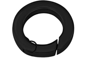 Quiges Clip Ring Carrier Black Stainless Steel Connector for Necklace and Coin Pendant with Push Gate Clasp