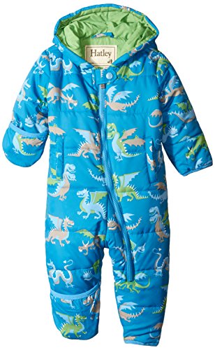 Hatley Baby Boys 0-24m Dragons Winter Puffer Snowsuit, Blue, 3 Years (Manufacturer Size:2-3 Years)