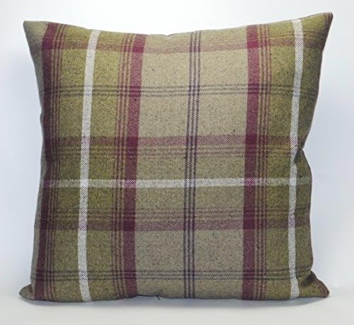 Cuthbert and Black Large Highland Mist Tartan 22in x 22in Cushion Cover in Purple & Moss