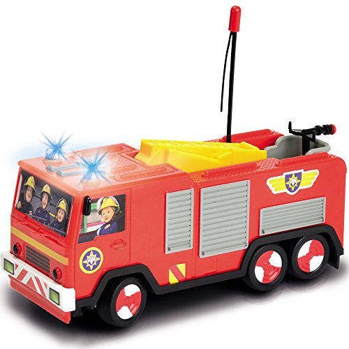 Preisvergleich Produktbild Unbekannt RC Feuerwehrfahrzeug Jupiter von Feuerwehrmann Sam, ferngesteuert, 22 cm: Ferngesteuertes Fahrzeug Feuerwehr Auto Spielzeug