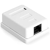 AOOSU 1x CAT 6a Surface RJ45, CAT 6A junction box with 1x ports FTP Shielded Network Connector compatible 10 Gbit LAN Cable 5