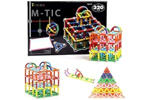 ROUSKY 320 Piezas de Palos magnéticos, Bloques de construcción, Kit de construcción de imán, Juguetes educativos, Rompecabezas 3D para niños y Adultos