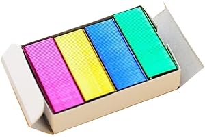 YJEMLE 800 Pcs Color Staples DIY Shop Stapler Refills Standard Book Mini Staples Office School Supplies (24/6mm)