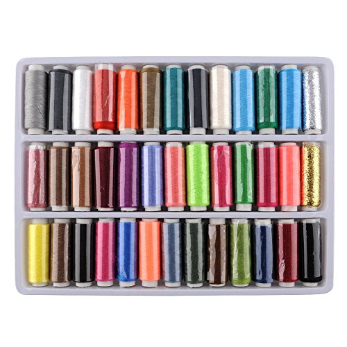 39 Spulen von 250 Metern Bunte Farben 100% Polyesterr, Nähgarn – Farbig sortiert [version:x8.1] by DELIAWINTERFEL - 3