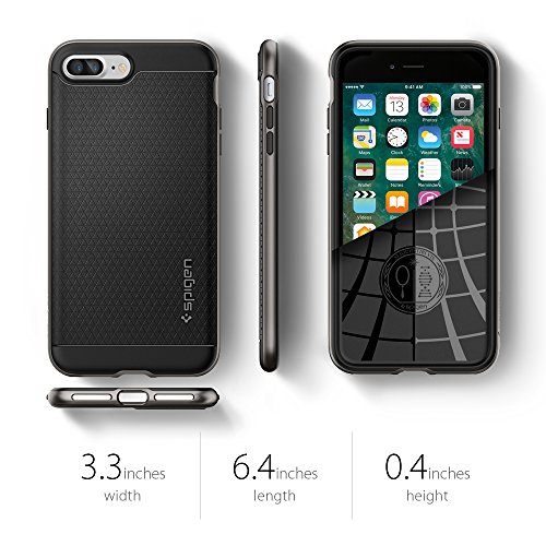 iPhone 7 Plus Case, SpigenÂ® [Neo Hybrid] PREMIUM BUMPER [Gunmetal] Bumper Style Premium Case Slim Fit Dual Layer Protective Cover for iPhone 7 Plus (2016) - (043CS20535)