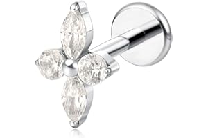 Limerencia 18G Piercing Oreja Titanio, F136 Pendientes Titanio Mujer 6 8 10mm Piercing Helix Hipoalergénico, Conch Tragus Cartílago para Oidos Sensibles para Hombre y Mujer.