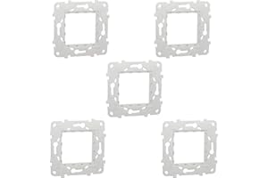RASMACOR Lot de 5 châssis en plastique sans griffes SCHNEIDER New Unica NU7002P | Châssis en plastique pour série New Unica | 2 modules