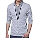 Produktbild MEIbax Herren Frühling Casual Revers gefälschte Zwei langärmlige T-Shirts Mode Tops Hemden Stretch Slim Fit Long Sleeve Tee