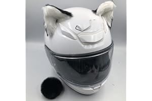 SYSUII Motorradhelm Dekoration,2 Stück Motorrad Helm-Ohren + Schwanz Dekorations Süßer Plüsch Katzenohrform Dekoration Aufkleber Persönlichkeit Plüsch Katzenohr Helm-Ohren für Rolle Motorradhelm