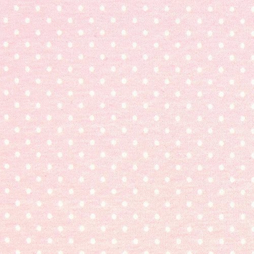 Jersey Stoff kleine Punkte rosa — Meterware ab 0,5 m — Kinderstoff zum Nähen von Shirts, Kleidern, Tops oder Leggings