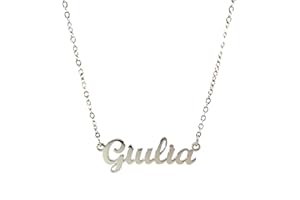 10:10 Collana Donna Nome Personalizzato In Acciaio Inox Anallergico, Gioiello Donna Nome Finitura Lucida, Catena Sottile Regolabile Realizzato in Italia