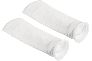 PATIKIL 6 Pouce Anneau Filtre Chaussettes 1 Micron, 2 Paquet Maille Sacs Piscine Écumoire Panier, Blanc