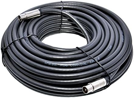 MAST DIGITAL YCAB01G/1 Smedz 20 m TV Aerial Cable Extension Kit with Premium Fitted Compression IEC Male to Male Connectors - Black