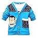 Zhuannian Kids Designer Baby Boy's Star Print V Neck Cardigan (18-24months, Blue)