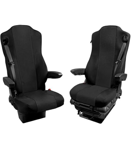 Custom-Fit Seat Cover For Mercedes Actros MP4/MP5 2015+ Truck – Black With Grey Piping