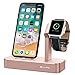 Produktbild iVAPO Ladestation für iPhone und Apple Watch Series 3/ Apple Watch Series 3 with Cellular/ Apple Watch Series 2/ Apple Watch Series 1/ Apple Watch Nike + und iPhone 8, iPhone 8 plus, iPhone X, iPhone 6 Plus, iPhone 6, iPhone 7 Plus, iPhone 7, iPhone SE, iPhone 5 (ohne Kabel)(Rotgold)
