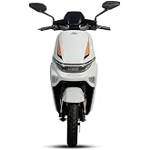 AMO Brisk 60V Lead Acid Low Speed Electric Scooter | 25 km/h | 60-70 km Range | Non-RTO | Portable Charger | White